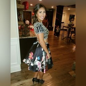 Floral two piece homecoming dress, worn once